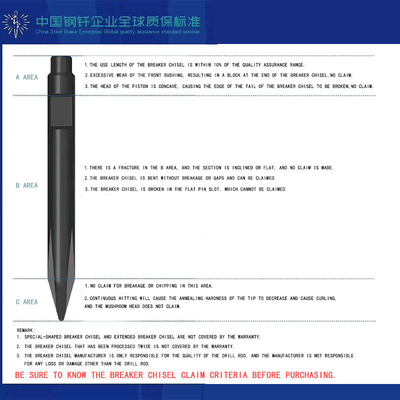 Construction Works Hydraulic Breaker Chisel for Rock Breaker Drill Rod 180kg Weight